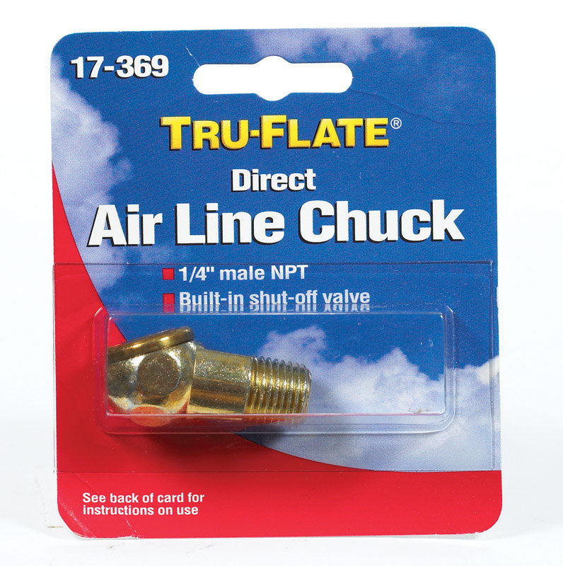 Tru-Flate Brass Air Line Chuck 1/4 in. Male