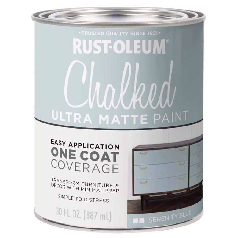 Rust-Oleum Chalked Ultra Matte Serenity Blue Water-Based Acrylic Chalk Paint 30 oz