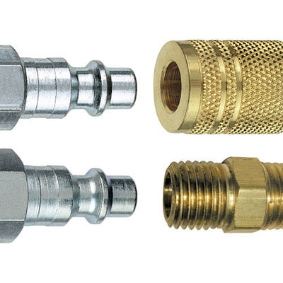 Tru-Flate Brass/Steel Air Coupler and Plug Set 1/4 in. Female 4 pc