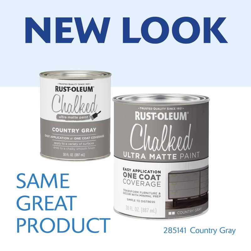 Rust-Oleum Chalked Ultra Matte Country Gray Water-Based Acrylic Chalk Paint 30 oz