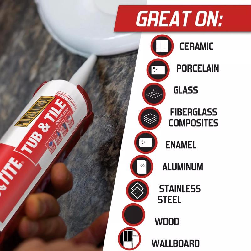 Loctite Polyseamseal White Acrylic Latex Kitchen and Bath Adhesive Caulk 5.5 oz