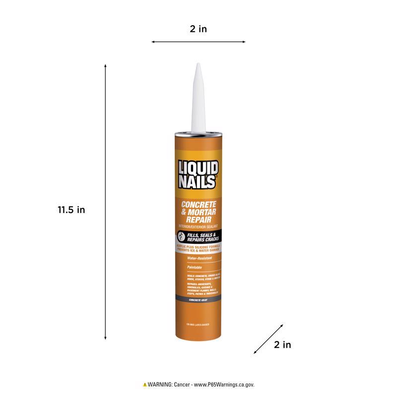 Liquid Nails Concrete & Mortar Repair High Strength Acrylic Gray Concrete Bonding Agent 10.3 oz