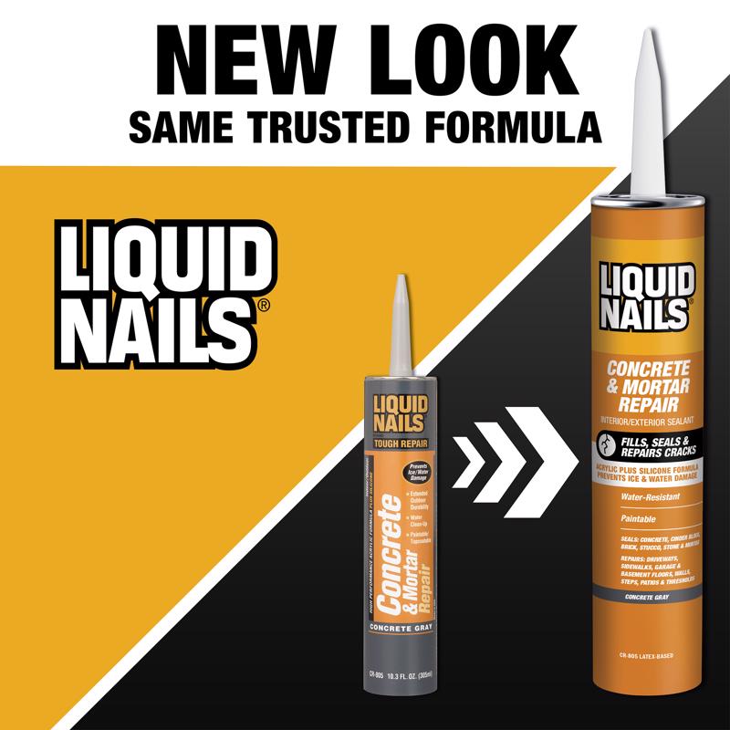 Liquid Nails Concrete & Mortar Repair High Strength Acrylic Gray Concrete Bonding Agent 10.3 oz
