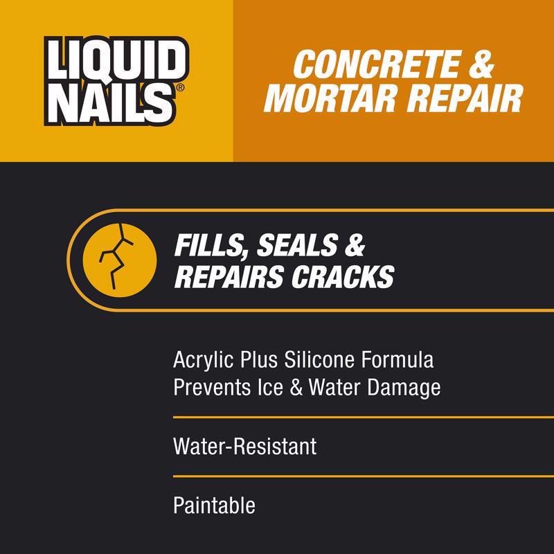 Liquid Nails Concrete & Mortar Repair High Strength Acrylic Gray Concrete Bonding Agent 10.3 oz