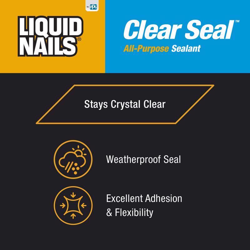 Liquid Nails Low Strength Rubber Clear Sealant 5.5 oz