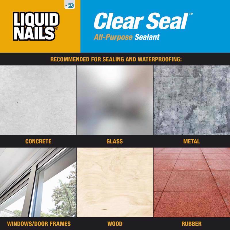 Liquid Nails Low Strength Rubber Clear Sealant 5.5 oz