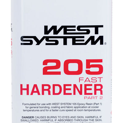 West System 205 Hardener Extra Strength Epoxy Clear Fast Hardener Curing Agent 27.5 oz