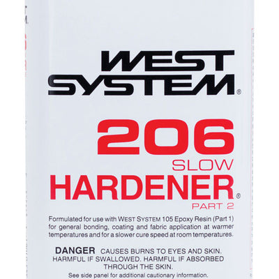 West System 206 Hardener Extra Strength Epoxy Clear Slow Hardener Curing Agent 27.5 oz