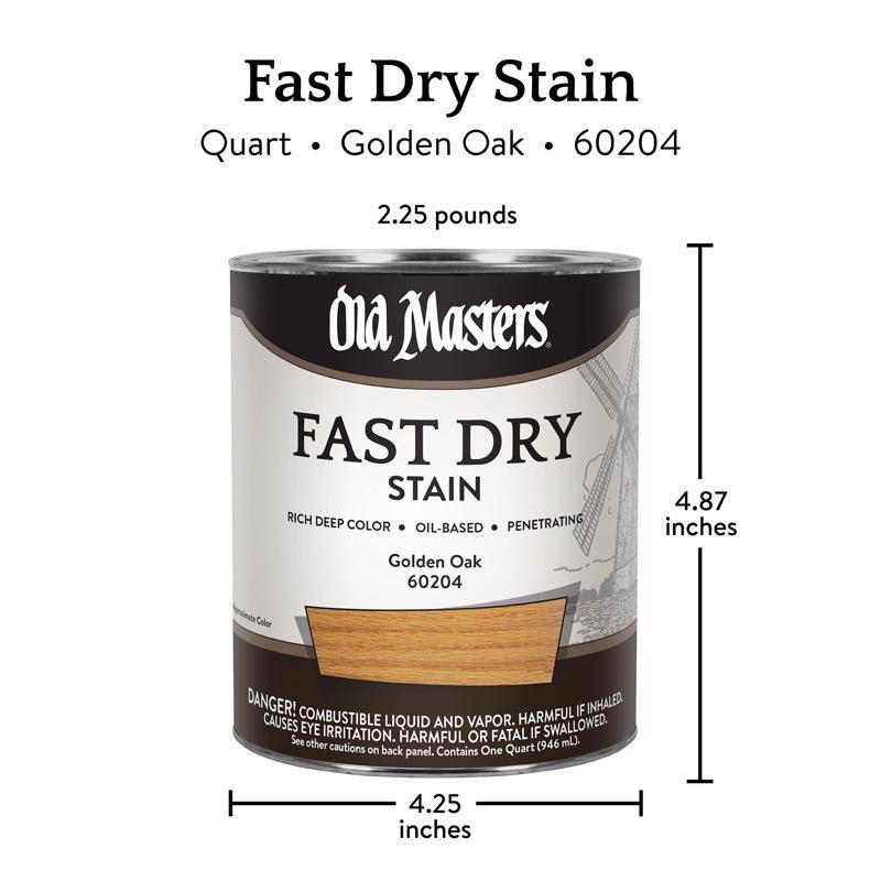 Old Masters Professional Semi-Transparent Satin Golden Oak Oil-Based Alkyd Fast Dry Wood Stain 1 qt