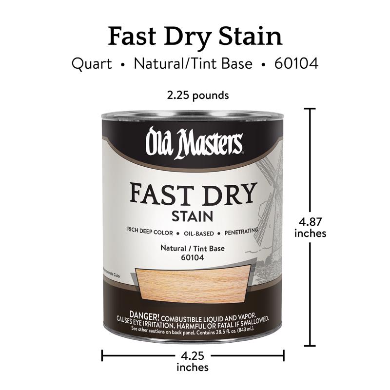Old Masters Professional Semi-Transparent Natural Oil-Based Alkyd Fast Dry Wood Stain 1 qt