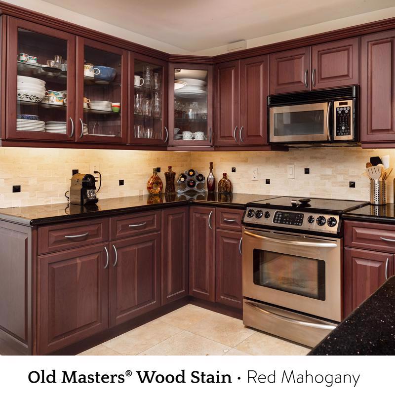 Old Masters Professional Semi-Transparent Red Mahogany Oil-Based Alkyd Fast Dry Wood Stain 1 qt