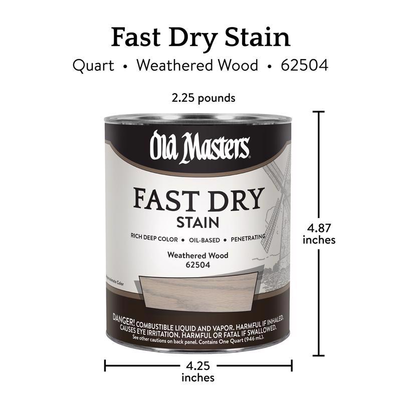 Old Masters Semi-Transparent Weathered Wood Oil-Based Alkyd Fast Dry Wood Stain 1 qt