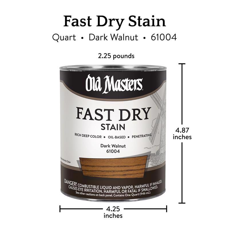 Old Masters Semi-Transparent Dark Walnut Oil-Based Alkyd Fast Dry Wood Stain 1 qt