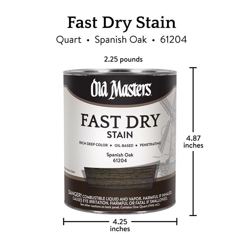 Old Masters Professional Semi-Transparent Spanish Oak Oil-Based Alkyd Fast Dry Wood Stain 1 qt