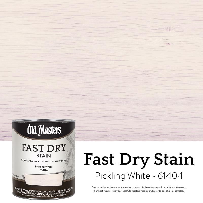 Old Masters Semi-Transparent Pickling White Oil-Based Alkyd Fast Dry Wood Stain 1 qt