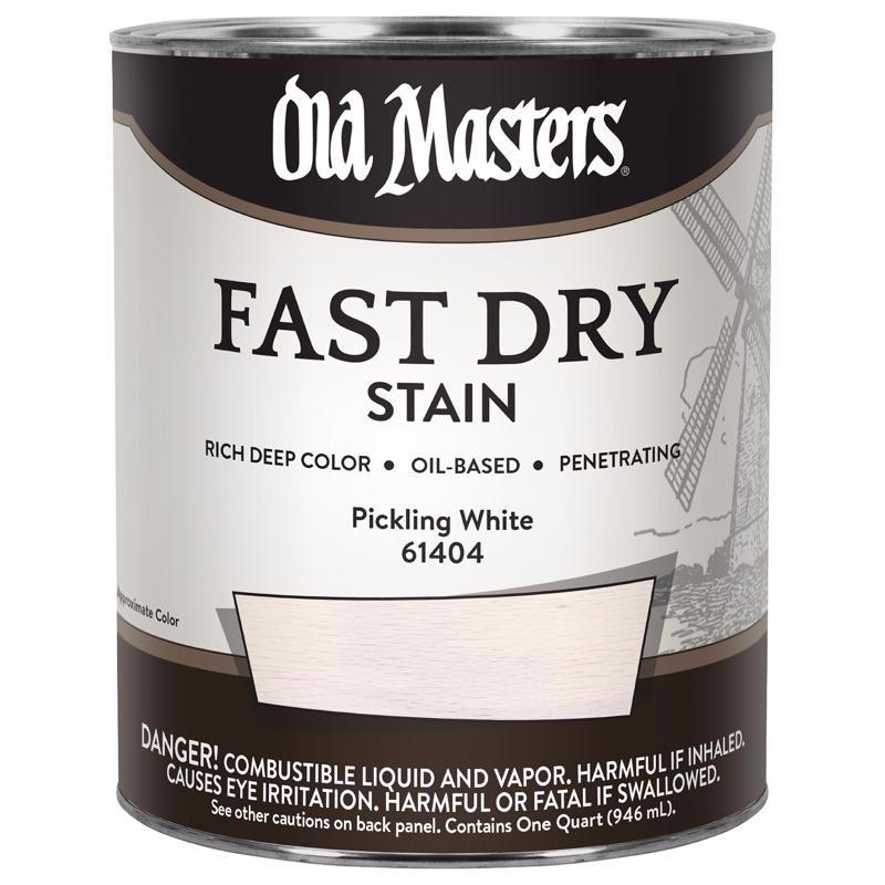 Old Masters Semi-Transparent Pickling White Oil-Based Alkyd Fast Dry Wood Stain 1 qt