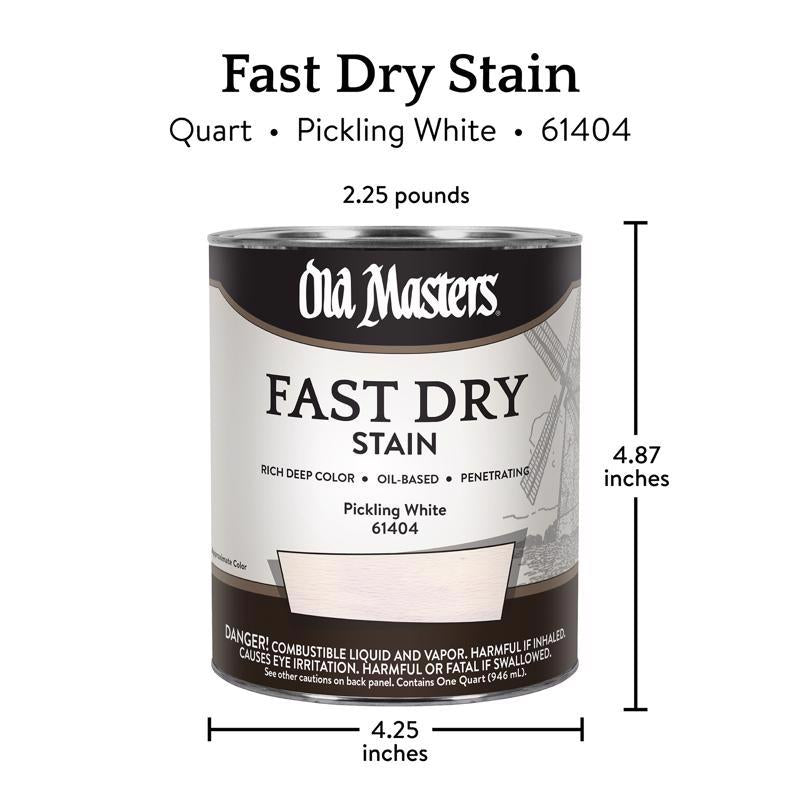 Old Masters Semi-Transparent Pickling White Oil-Based Alkyd Fast Dry Wood Stain 1 qt