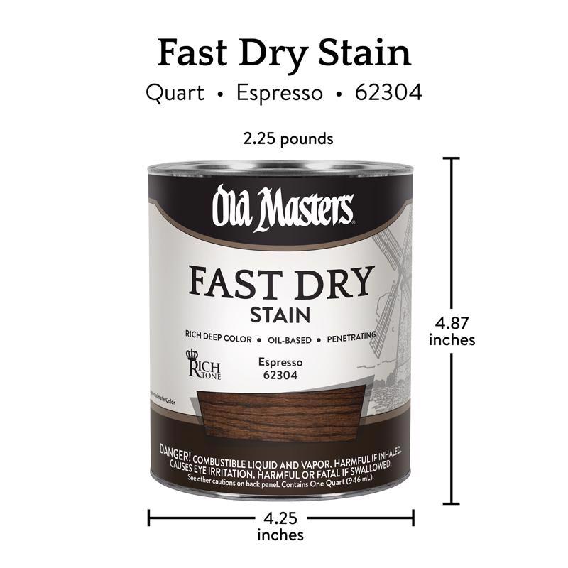 Old Masters Semi-Transparent Espresso Oil-Based Alkyd Fast Dry Wood Stain 1 qt