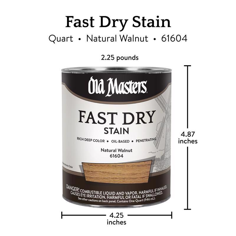 Old Masters Professional Semi-Transparent Natural Walnut Oil-Based Alkyd Fast Dry Wood Stain 1 qt