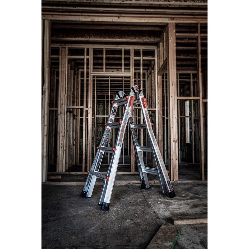 Little Giant Velocity 17 ft. H Aluminum Telescoping Multi-Position Ladder Type IA 300 lb. capacity