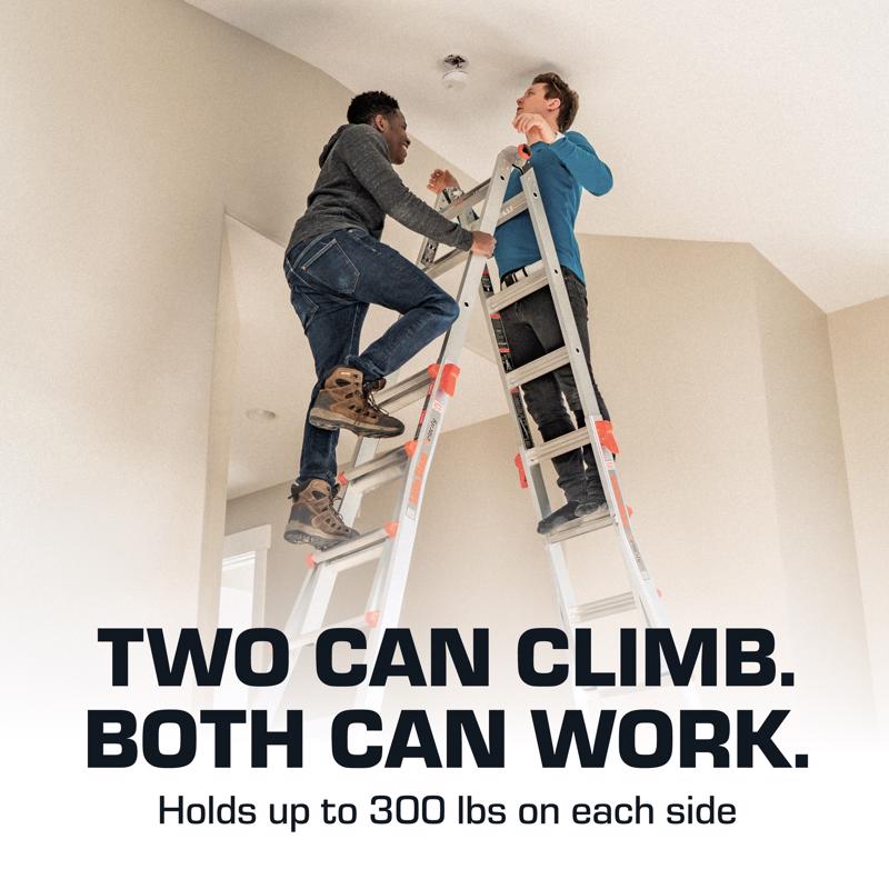 Little Giant Velocity 17 ft. H Aluminum Telescoping Multi-Position Ladder Type IA 300 lb. capacity