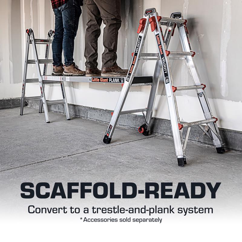 Little Giant Velocity 17 ft. H Aluminum Telescoping Multi-Position Ladder Type IA 300 lb. capacity