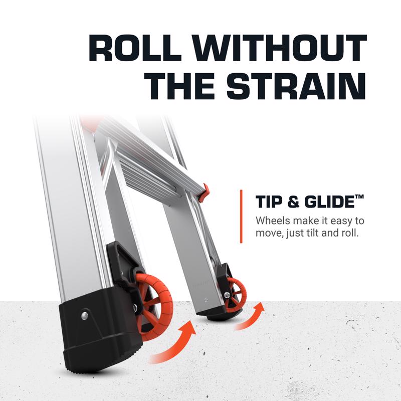 Little Giant Velocity 17 ft. H Aluminum Telescoping Multi-Position Ladder Type IA 300 lb. capacity