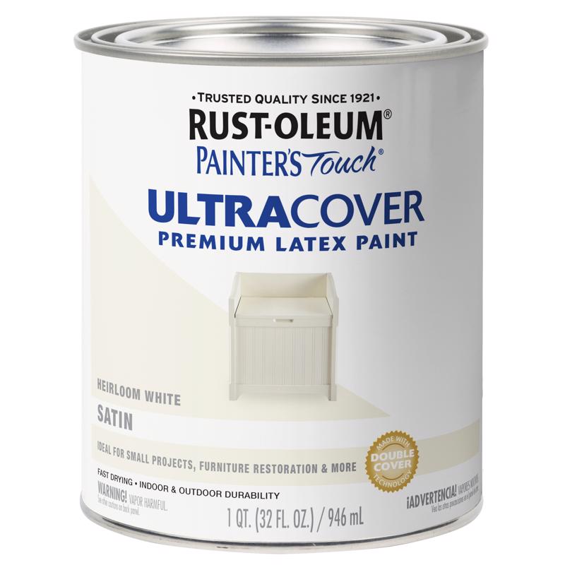 Rust-Oleum Painter's Touch Satin Heirloom White Water-Based Ultra Cover Paint Exterior and Interior
