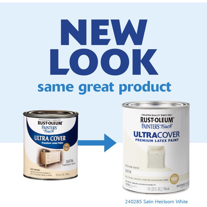 Rust-Oleum Painter's Touch Satin Heirloom White Water-Based Ultra Cover Paint Exterior and Interior