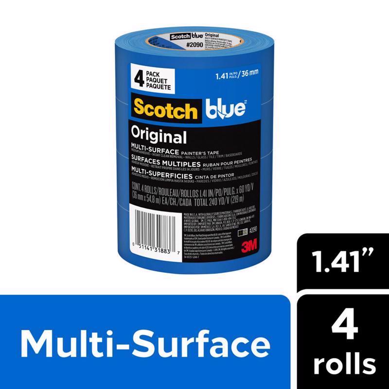 ScotchBlue 1.41 in. W X 54.8 M L Blue Medium Strength Original Painter's Tape 4 pk