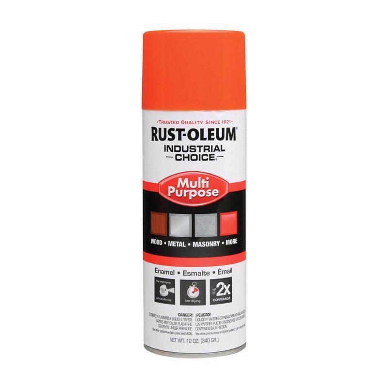 Rust-Oleum Industrial Choice Gloss OSHA Safety Orange Multi-Purpose Enamel Spray 12 oz