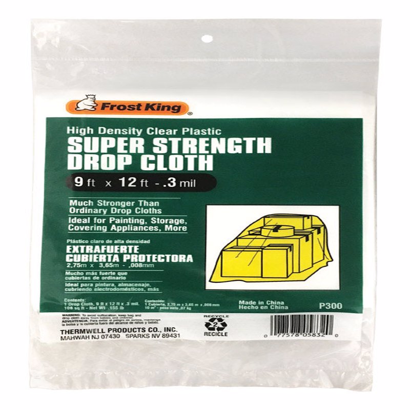 Frost King 9 ft. W X 12 ft. L X 0.3 mil Plastic Drop Cloth