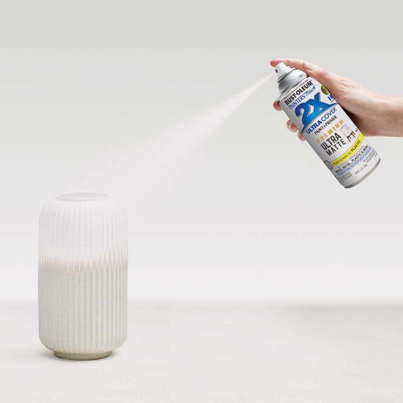 Rust-Oleum Painter's Touch 2X Ultra Cover Ultra Matte White Paint+Primer Spray Paint 12 oz