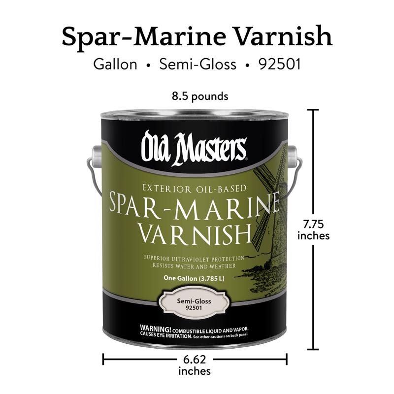 Old Masters Semi-Gloss Clear Oil-Based Marine Spar Varnish 1 gal