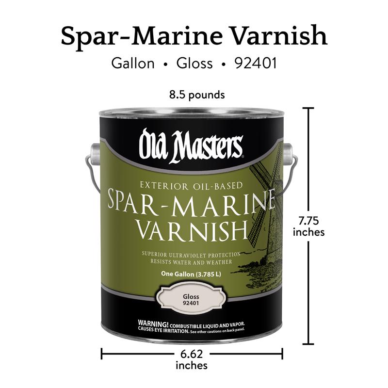 Old Masters Gloss Clear Oil-Based Marine Spar Varnish 1 gal