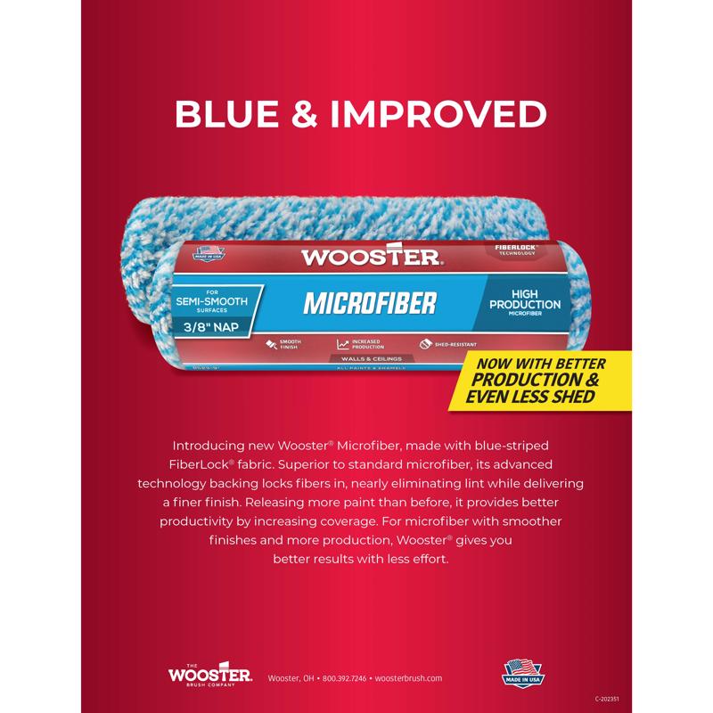 Wooster Microfiber 14 in. W X 9/16 in. Paint Roller Cover