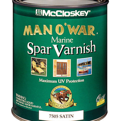 McCloskey Man O' War Satin Clear Oil-Based Marine Spar Varnish 1 qt