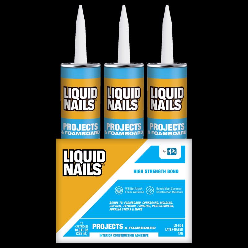 Liquid Nails Projects & Foamboard High Strength Latex Off White Adhesive 10 oz