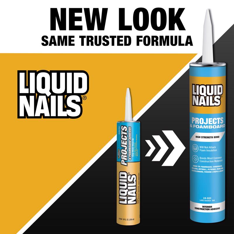 Liquid Nails Projects & Foamboard High Strength Latex Off White Adhesive 10 oz