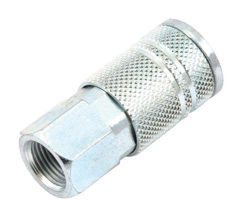 Forney Steel Air Coupler 3/8 in. Female X 3/8 in.