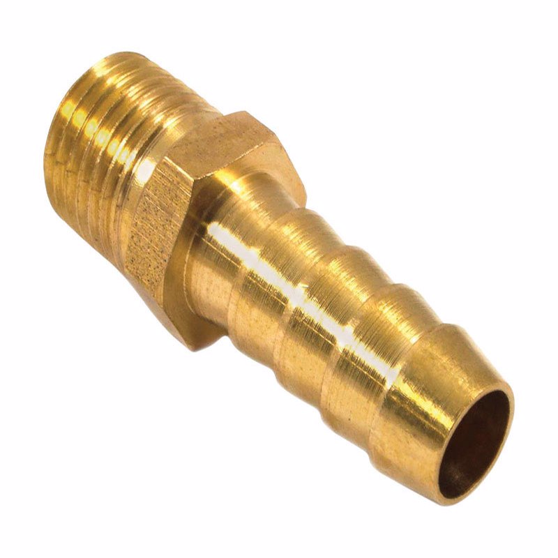 Forney Brass Air Hose End 1/4 in. Male X 3/8 in. Hose Barb