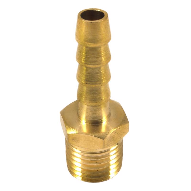 Forney Brass Air Hose End 1/4 in. Male X 1/4 in. Hose Barb
