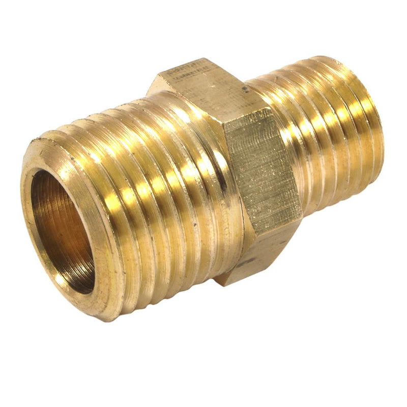Forney Brass Hose Reducer 3/8 in. Male X 1/4 in. Male