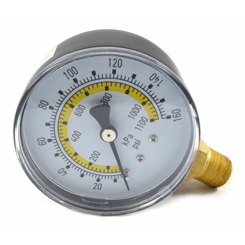 Forney Plastic Bottom Mount Air Pressure Gauge 1/4 in. NPT 160 psi