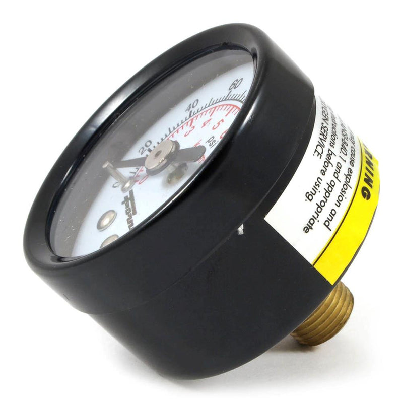 Forney Plastic Rear Mount Air Pressure Gauge 1/8 in. NPT 160 psi