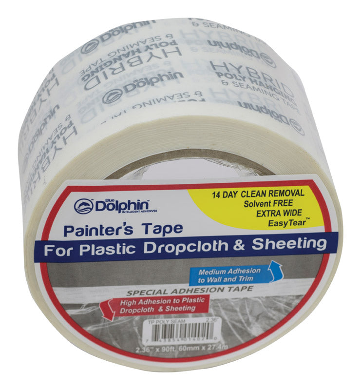 Blue Dolphin 2.36 in. W X 90 ft. L White High Strength Painter's Tape