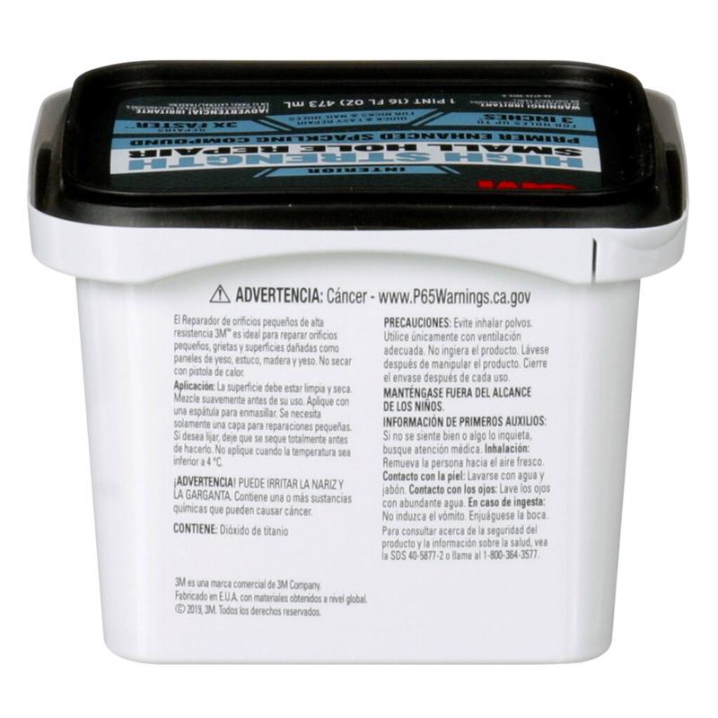3M High Strength Hole Repair Ready to Use White Spackling Compound and Primer in One 16 oz