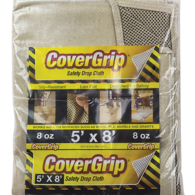 CoverGrip 5 ft. W X 8 ft. L X 1.5 mil 8 oz Safety Canvas Drop Cloth