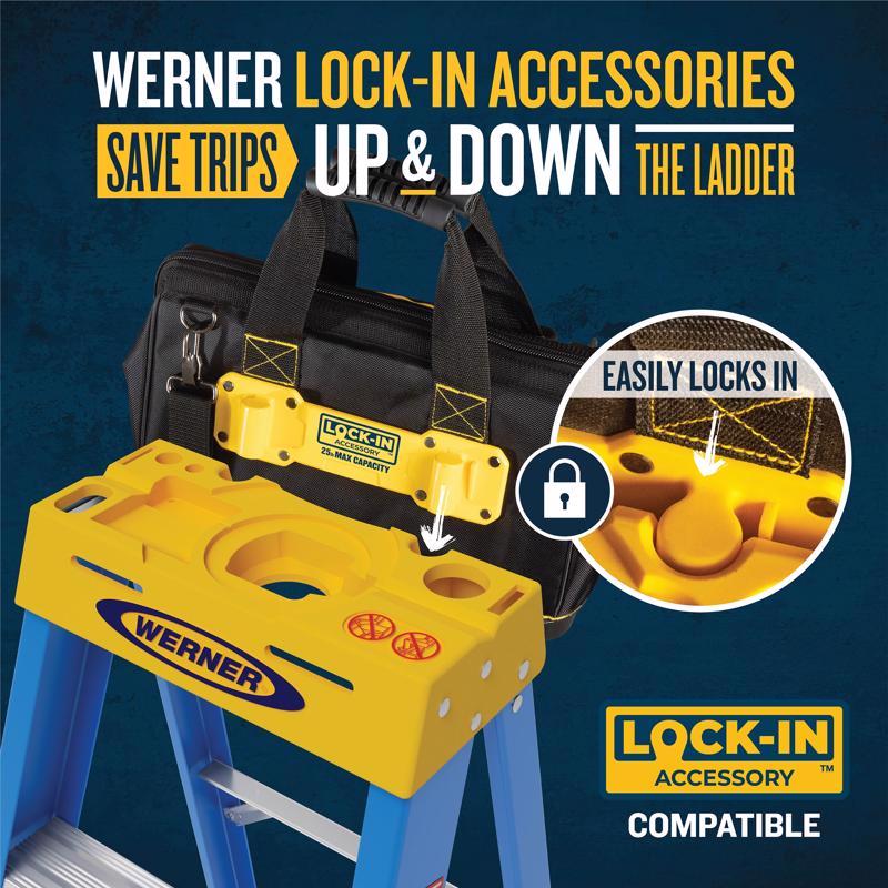 Werner 8 ft. H Fiberglass Step Ladder Type I 250 lb. capacity