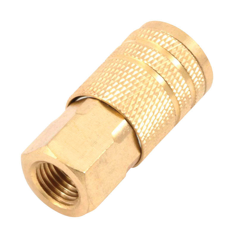 Forney Brass Air Coupler 1/4 in. Female X 1/4 in.